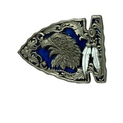 Vintage 1995 Siskiyou Eagle Arrowhead Belt Buckle Blue Enamel Pewter D2 930990
