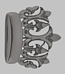 Crown Belt Buckle Gunmetal Gray Western Cowboy Cowgirl Rodeo Rock Rebel Fashion