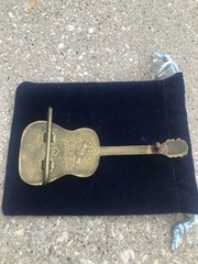 Vintage 1979 Solid Brass Baron Buckle Belt Buckle Country Western Guitar B1