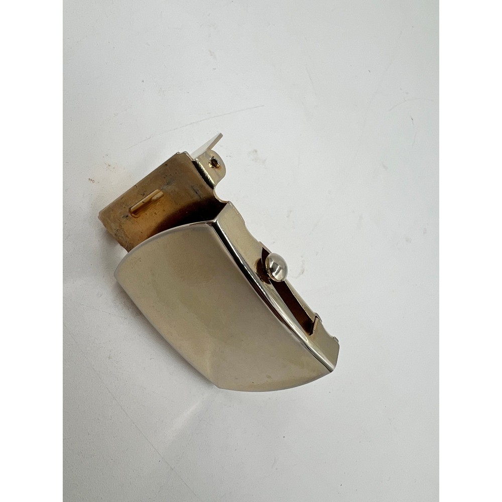 Vintage Solid Brass Military Style Flip Top Web Belt Buckle Gold Tone Made in US