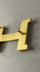 Gold H Buckle 40mm 1.5` Glossy Gold Hardware Belt Buckle