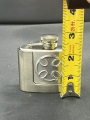 2 oz. Flask with Iron Cross Metal Removable Belt Buckle Alcohol Drink