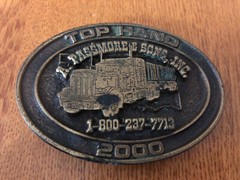 Vintage 2000 A Passmore & Sons Top Hand Brass Belt Buckle HIT USA Advertising