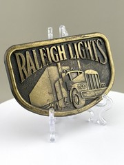 Raleigh Lights Trucker Belt Buckle Semi Truck Big Rig Hauler Transport