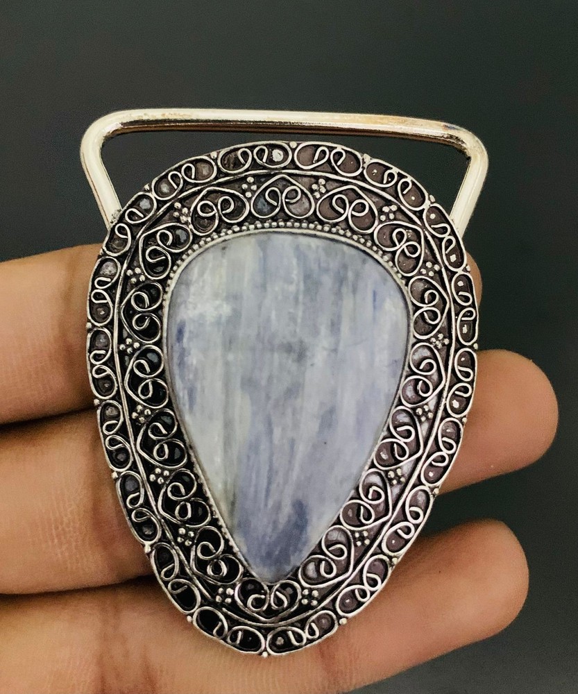 Kyanite Gemstone 925 Sterling Silver Handmade Belt Buckles Vintage Gift For Him