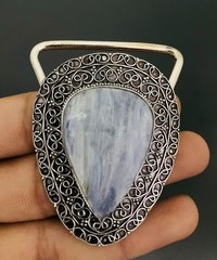 Kyanite Gemstone 925 Sterling Silver Handmade Belt Buckles Vintage Gift For Him