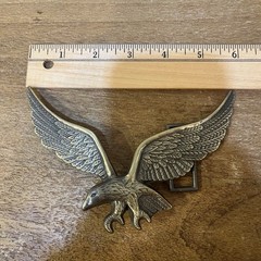VTG Flying Eagle Belt Buckle Large 6.5” Wingspan Brass Tone Patriotic Americana