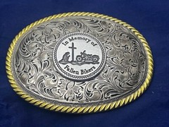 In Memory of Fallen Bikers Western Style Buckle (Pewter)