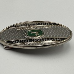 John Deere Belt Buckle Nothing Runs Like A Deere Silver Green Logo Diamond Plate