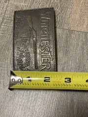 VINTAGE WINCHESTER REPEATING ARMS NEW HAVEN CONN. METAL BELT BUCKLE 4 »