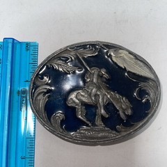 End Of Trail Men’s Belt Buckle By Siskiyou Blue Color Made In USA 1995