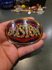 Boston Band Vintage Belt Buckle 1977 Pacifica Mfg Oval Collectible Rock N Roll