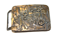 VINTAGE ABSTRACT MODERN BRUTALIST BELT BUCKLE