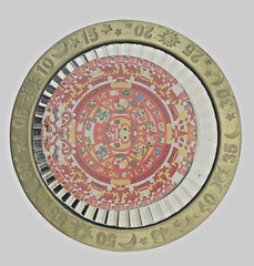 Vintage Spinner Belt Buckle Aztec Calendar New Men Women Mexican Fashion Rodeo