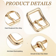 4Pcs Single Prong Belt Buckle 0.63&Prime; ID Curved Bow Buckle for Belt, Light Gold