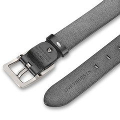 OVEYNERSIN Men Belt – 100% Genuine Leather casual Dress Belts Big Metal Black