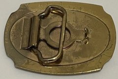 VINTAGE LOCOMOTIVE TRAIN BELT BUCKLE – 3 3/4&Prime; X 2 1/2&Prime; – GW10