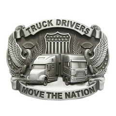Antique Silver Truck Driver Belt Buckle Gurtelschnalle also Stock in US