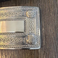 Celtic Knot Belt Buckle Silver Tone Rectangular AAR Products Gift Pack Medieval
