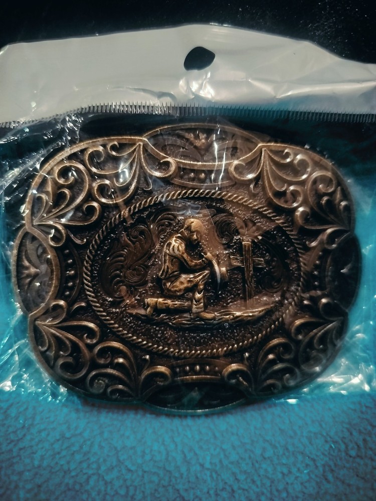 Belt Buckle Rodeo kneeling cross western belt buckle