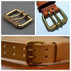 Heavy Duty Solid Brass Double Prong Roller Belt Buckle Fits 1.5&Prime; (38mm) Wide