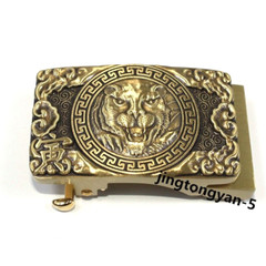 Solid Brass « Tiger » Belt Buckle Automatic Belt Buckles Fits For 35mm Wide Belt