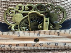 Vintage Western Cowboy Antiqued Bronze Rectangle Floral Turquoise Belt Buckle