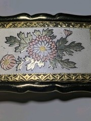 TRI COLOR PLATED FLOWER DESIGN BELT BUCKLE – VINTAGE – 3 1/2&Prime; X 2 1/4&Prime;