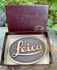 Vntg Leica Camera Belt Buckle Solid Brass 3×2 1/8” Leica Camera