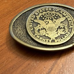 United States of America Twenty Dollars In God We Trust Eagle Belt Buckle USA