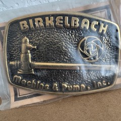 Birkelbach Machine and Pump Inc. Solid Brass Belt Buckle Brand New