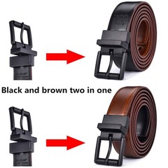 Beltox Men’s Belts Dress Casual Reversible 38-40, Black/Brown W Black Buckle