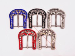 Antique Silver Crystal Western Cowboy Floral Belt Buckle Set Fit 30MM Strap