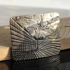Designer belt buckle removable buckle dark silver for 4 cm leather belt