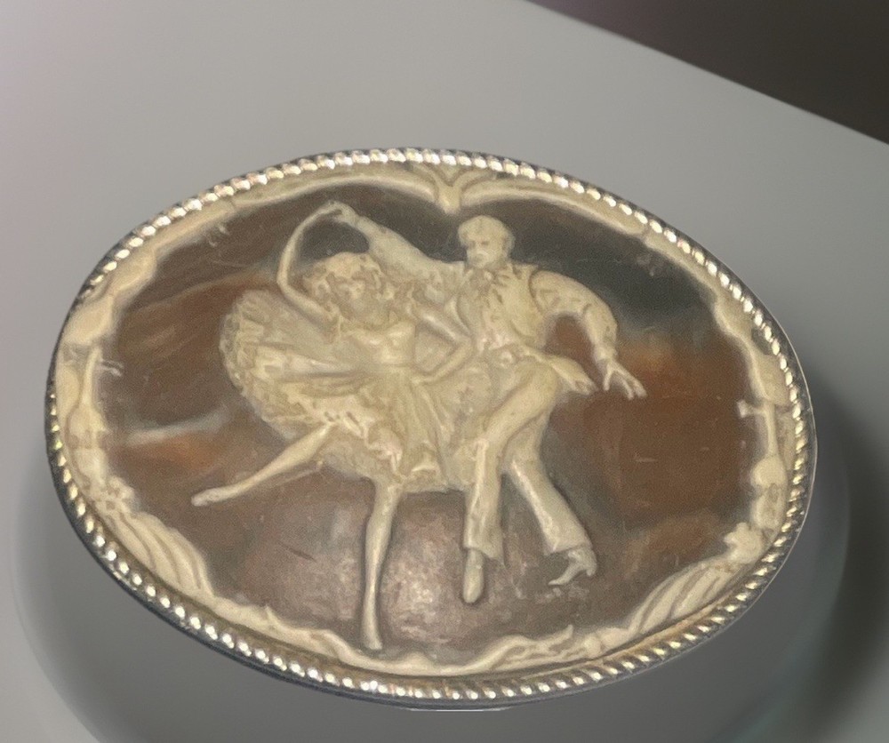 Vintage Bottle Opener Belt Buckle Victorian Dancing Couple Novelty Barware
