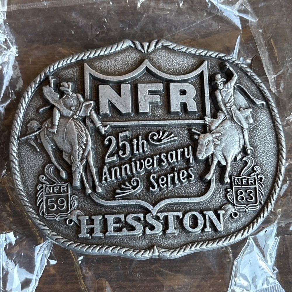 NEW! Hesston National Finals Rodeo NFR Belt Buckle 25th Anniversary 1959-83