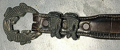 JEFF DEEGAN – UPSCALE LUXURY STERLING SILVER DOUBLE ALLIGATOR 1&Prime; BELT BUCKLE SET