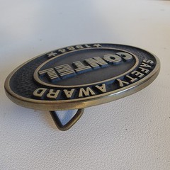 Contel Safety Award Belt Buckle 1984 Anacortes Brass Works Solid Brass