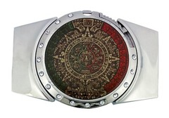 Removable Lighters & Belt Buckle Combo Aztec Calander Multicolored New Mayan Men