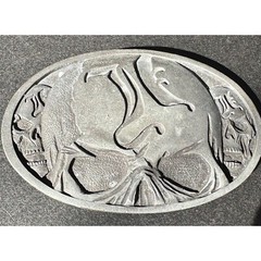 Skull Belt Buckle Metal Oval Lead-Free Gothic Design 5&Prime;x3&Prime; One Size