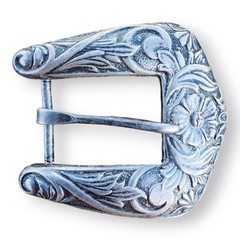 Vintage Belt Buckle Sterling Silver 925 Southwestern Floral Buckle