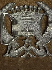 Cadillac USA Flag Silvertone Belt Buckle With Mud Flap Girls Trucker Buckle
