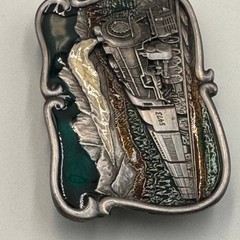 Vintage 1984 Bergamot Brass Works Steam Train Locomotive Belt Buckle U-149 USA
