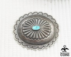 Vintage Southwestern Silver & Turquoise Bolo Tie Knot