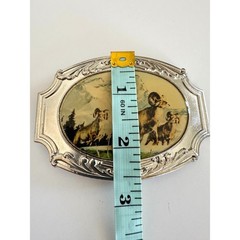 Century Canada Vintage Bighorn Sheep Mountain Scene Silver Tone Belt Buckle