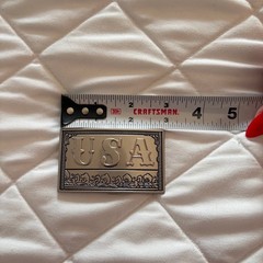 Vintage USA Silver Tone Rectangular Belt Buckle Western Patriotic 90s Country