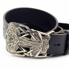 Thor&rsquo;s Hammer german silver buckle, Scandinavian Old Norse Mjolnir belt buckle