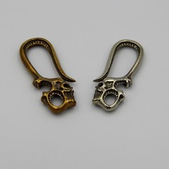 Skull Hook Belt Keychain Key Chain Holder Retro Brass/Old Silver Color lot