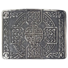 Antiqued Celtic Cross Kilt Belt Buckle Scottish Highland Dress