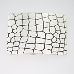 Croco Look Belt Buckle Antique Silver – Modern Minimal Design with Reptile Look